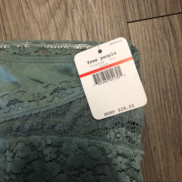 Free People Gray "Storm" Strapless Lace Bandeau - Picture 4 of 6